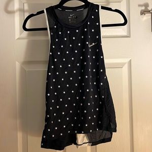 Nike Dri-Fit running tank, black and white star pattern- size S
